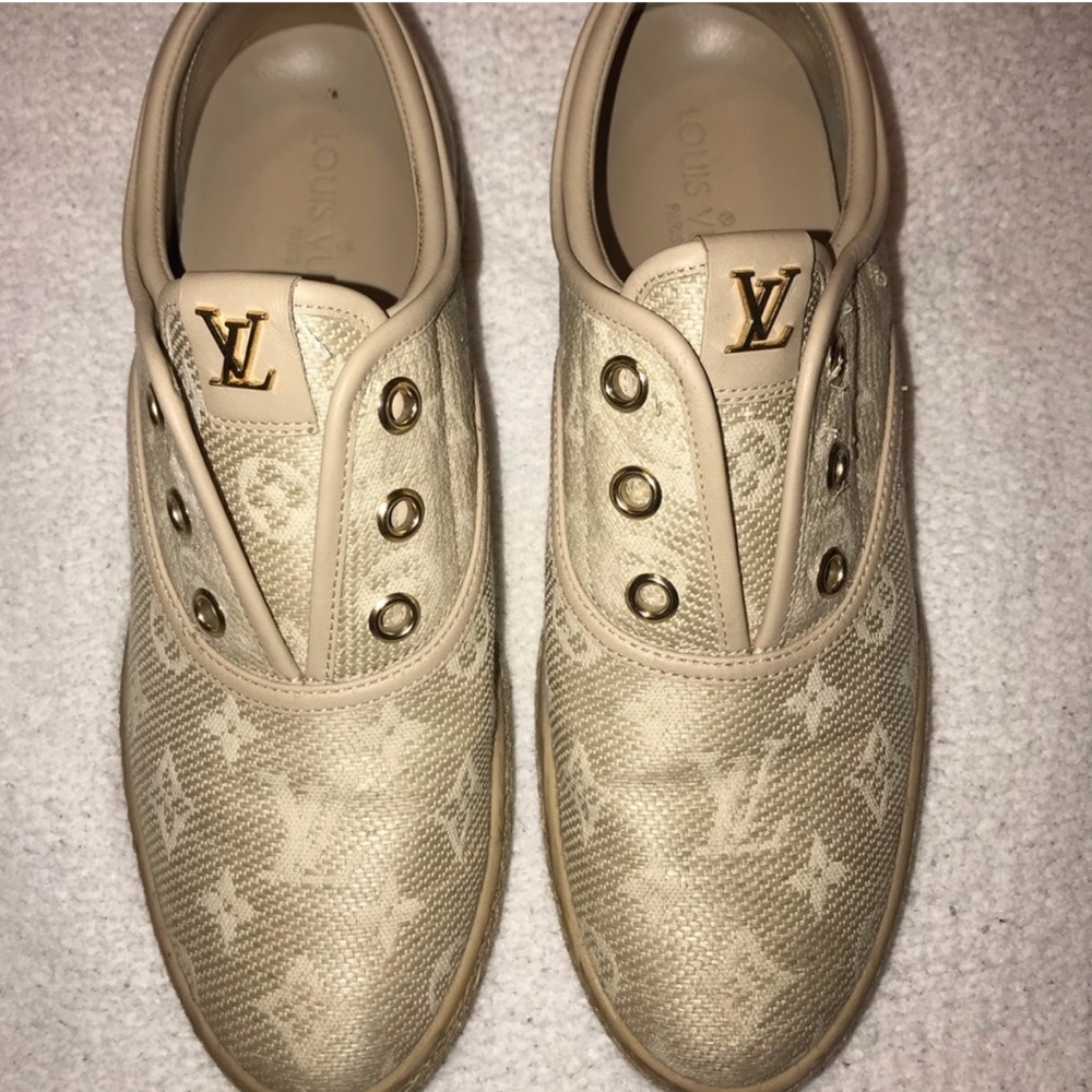 Tan LV espradilles shoes